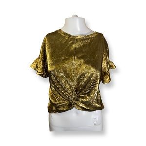 Gold Lame Top by love, fire Size Large